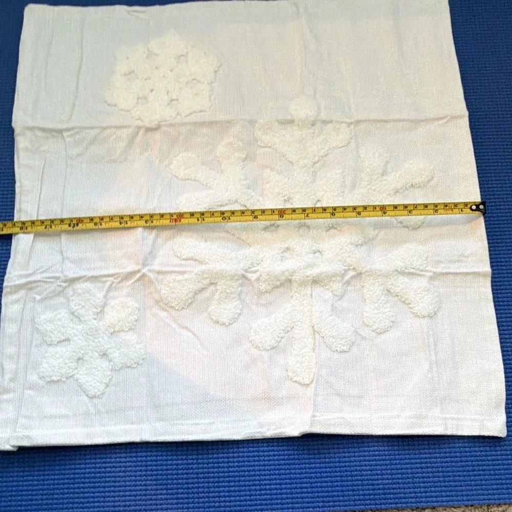 Lot of 5 Christmas White & Gold Christmas theme Embroidered soft pillow covers